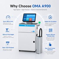Impresora de Inyección de Tinta UV Industrial A900, Tecnología Seiko 1536 PIJ, 108 mm Ultra Ancha, Alta Velocidad 300 m/min, Máquina de Codificación para Códigos QR