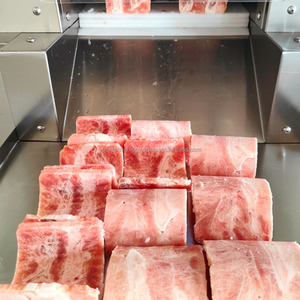 2023 commercial en acier inoxydable entièrement automatique CNC rouleau d'agneau Bacon trancheuse coupe viande congelée trancheuse avec bande transporteuse - Product Image 3