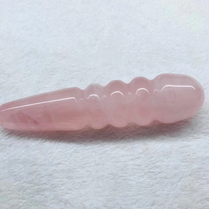 Varita Masajeadora de Cuarzo Rosa al por Mayor, Varita Yoni en Espiral 100% Impermeable, Hecha a Mano, Portátil, de Piedra Curativa, Dildos de Pene - Product Image 2