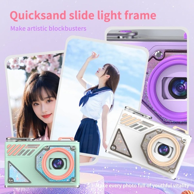 CCD 64 Million Pixel 900 Mah Plastic Quicksand Style Retro HD Mini Camera Portable Digital Beauty Device for Students