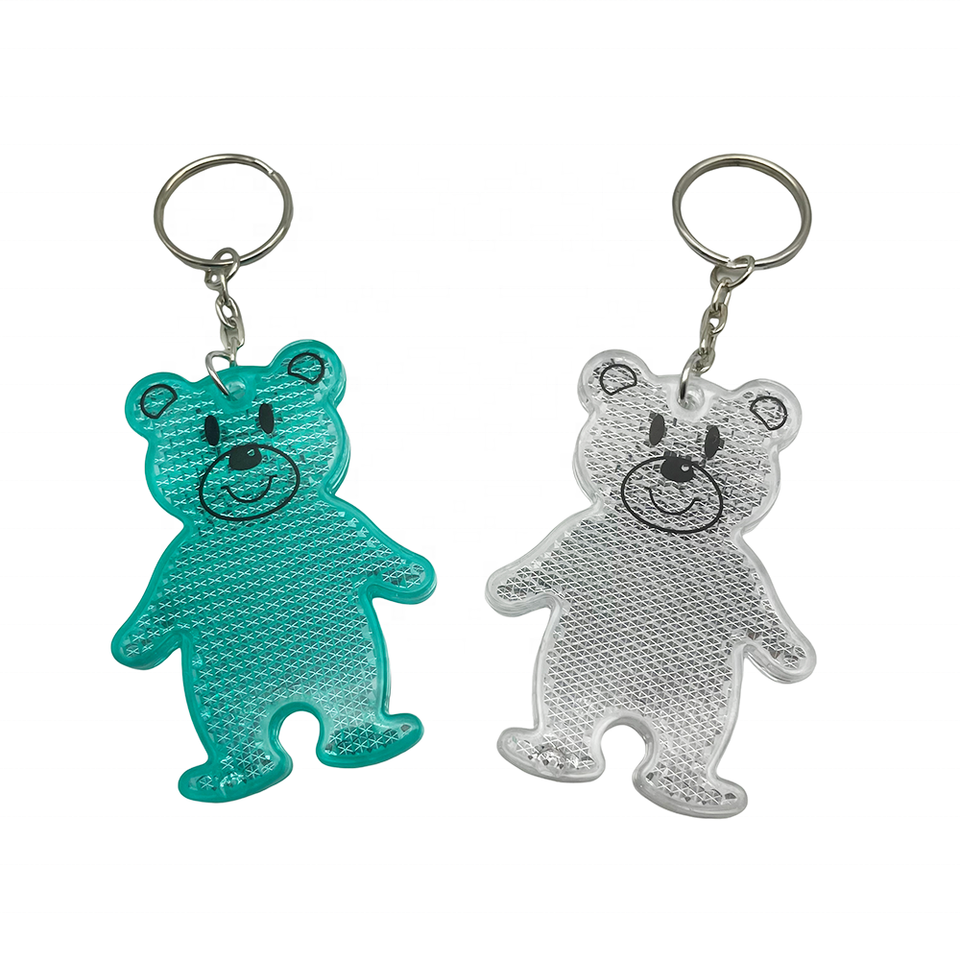 Reflective Keychain Bear Shape Safety Reflector Hanger