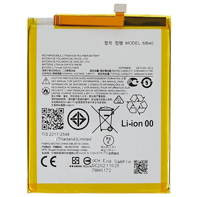 100% Original MB40 Replacement Battery  Edge 20 4000mAh High Quality Large Capacity Mobile New Cell Digital Devices
