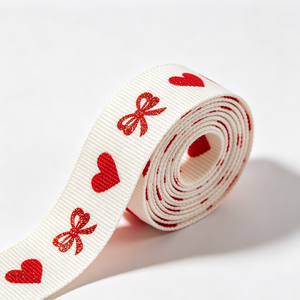 Lazo de grosgrain 100% poliéster al por mayor con diseño de corazón y mariposa para decoración de cajas de regalo de chocolate de San Valentín - Product Image 5