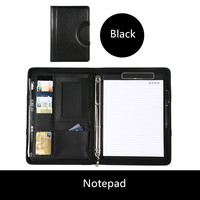 Porte-documents en cuir format A4 avec calculatrice, bloc-notes et poignée, organiseur de documents professionnel