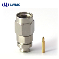 Connecteur LWMC SMA mâle à souder pour câble GORE 3506, sans broche, contact externe passif plaqué, jusqu'à 18 GHz, corps en SUS303