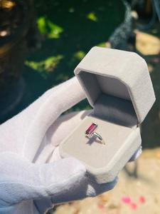 925 Sterling <b>Silver</b> Natural <b>Garnet</b> Baguette <b>Ring</b> | 7.5 x 5.5 mm <b>Garnet</b> Gemstone | 1.56 Ct Handmade Fine Jewelry for Women - Product Image 5