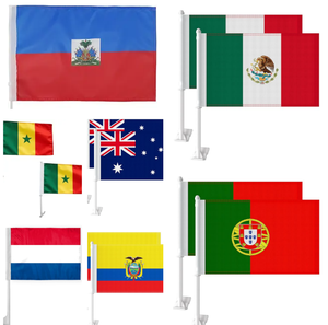 Custom Any Design Football Fans Wholesale Factory Low Price Print Car Window Flag 30*45cm Bracket Car Flag for Car Windows - Product Image 5