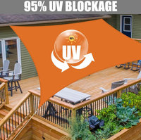 Voile d'ombrage triangulaire orange, 95 % de protection UV, respirante, résistante à l'eau, auvent solaire pour patio, terrasse, pelouse