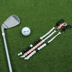 HOW TRUE Custom Logo 30cm Plastic Pink Golf Beads Stroke Shot Score Counter With Clip For Keeping Score