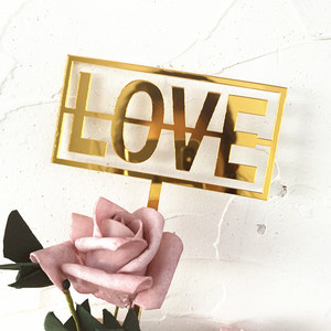 Adorno de acrílico para pastel de San Valentín con diseño de miel y dulzura, corazón de amor y rosa, decoración para pastel de boda. - Product Image 3