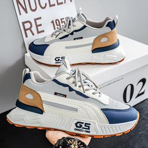 New Style Casual Sporty <b>Running</b> Men's Shoes Knitted Thick Rubber Soles Anti-slip Wear-resistant Anti-odor Cushioning Suitable - Product Image 3