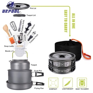 Ensemble de cuisson compact portable pour la cuisine de survie Bols de <span class=keywords><strong>casserole</strong></span> anodisés durables <span class=keywords><strong>Kit</strong></span> de désordre d'équipement de <span class=keywords><strong>camping</strong></span> pour le voyage et l'aventure - Product Image 4