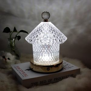 Lámpara de escritorio LED creativa de cristal, con carga USB, atenuación tricolor, táctil, para dormitorio, sala de estar, comedor, iluminación ambiental. - Product Image 2