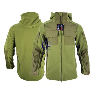 YUEMAI Factory Wholesale Outdoor Windproof Fleece Men's Olive Tactical Softshell Jacket