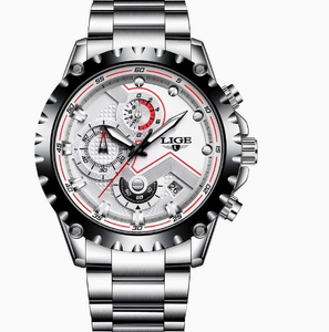 Reloj de Cuarzo para Hombre LIGE 9821, Último Modelo, de Lujo, Buena Calidad, Diseño Moderno, Precio Bajo, Multicolor, Elegante, Multifunción, con Correa de Acero Inoxidable - Product Image 3