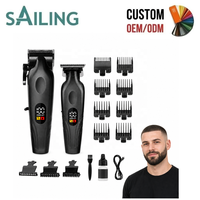 SK4-1010 Kit de tondeuses à cheveux professionnelles USB avec batterie Li-ion pour camping-car - Trousse de toilettage pour hommes, coupe de cheveux et dégradé de barbe