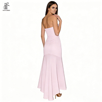 Robe de soirée élégante sur mesure sans bretelles, moulante, en satin, épaules dénudées, style sirène, pour femme, vente en gros fabricant