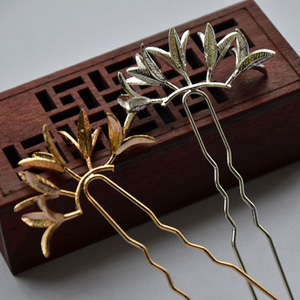 Gold Plated Copper Hairpin Handmade Bridal Hair <b>Accessory</b> For <b>Wedding</b> Jewelry DIY Material - Product Image 1