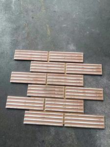 Conception de mosaïque de bande mate pour le mur extérieur de bâtiment moderne Carreau de céramique d'aspect de brique rouge pour la villa de jardin de maison - Product Image 3