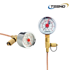 Vanne Tesmo avec manomètre intégré R410A R32, raccords de test en laiton pour le test des lignes de réfrigérant AC - Product Image 4