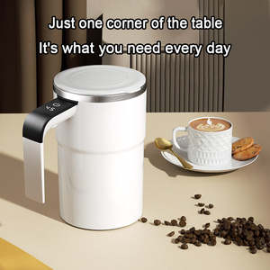 Mug de voyage à mélange automatique pour café protéiné, boîtier en plastique portable, alimentation électrique par batterie, affichage de la température pour les modes de vie nomades - Product Image 3
