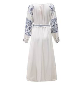 OEM abiti 2024 Vintage in lino di cotone bohémien moda nuova manica lunga ricamata in cotone per il tempo libero per il <span class=keywords><strong>giorno</strong></span> - Product Image 5