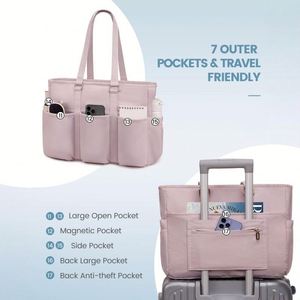 Women's <b>Large</b> Capacity Multi-Pocket Work Tote <b>Bag</b> Lightweight Shoulder Handbag for Daily Use - Product Image 4