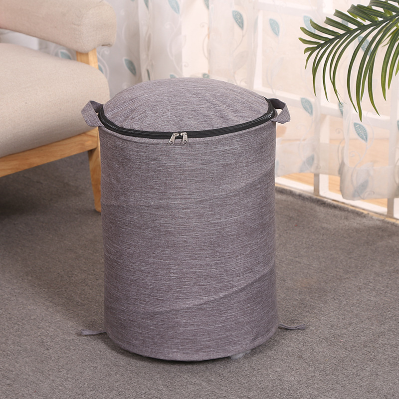 Gray toy storage bin