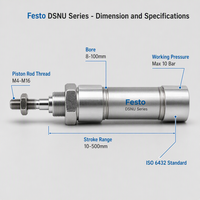 Cylindre pneumatique FESTO d'origine neuf DSNU-25-100-PPV-A DSNU-25-125-PPV-A DSNU-25-150-PPV-A DSNU-25-160-PPV-A