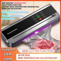 Scelleuse sous vide rechargeable entièrement automatique, aspiration puissante, coupe-sac intégré, faible bruit, scelleuse d'emballage avec modes sec et humide