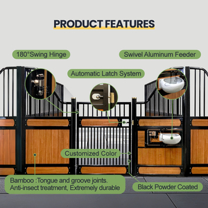 Lüks at istikrarlı tasarım katı bambu panoları ve avrupa tarzı kapı için Premium binicilik özellikleri at istikrarlı - Product Image 3