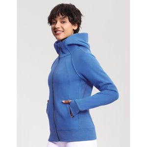 Women's <b>Zip</b> <b>Up</b> Hoodie Fleece Workout Jacket With Pockets Thumb Hole Breathable Full Sleeve - Product Image 5