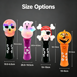 Cadeau d'<span class=keywords><strong>Halloween</strong></span> : Baguette lumineuse LED rotative en plastique ABS, 4 styles (Fantôme, Crâne, Citrouille, Pirate), jouet pour enfants pour fêtes et jeu de la Toussaint - Product Image 5