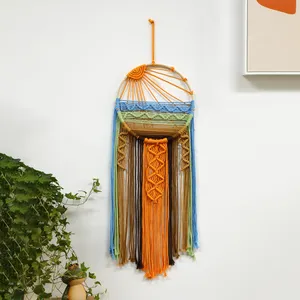 Sunrise Sunset Macrame Dream Catcher Wall Decor Modern Sun On The Sea Wall Art Dreamcatcher per Nursery Wall Hanging Gift - Product Image 1