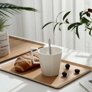 Bandeja rectangular de madera de fresno de 20x28 cm, tablero de exhibición para panadería, pasteles, repostería, pan, uso en restaurantes - Product Image 1