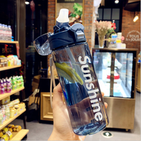 Bouteille d'eau en cristal pour sport ml, logo personnalisé sans BPA, paille, transparent, Non toxique, grande capacité, Durabl Tritan