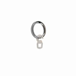 LINEA IDEAS Lot de 12 anneaux de rideau en plastique (6 pièces) modèle plat couleur chrome anti-rouille moderne - Product Image 1