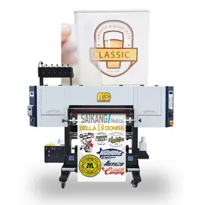 Pasokan produsen 70cm uv dtf printer digital ab film printer uv mesin cetak untuk botol bungkus cangkir