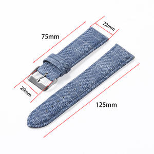 Bracelet de montre intelligente de sport unisexe de 10 à 22mm Nouveau bracelet en tissu denim pour <span class=keywords><strong>Huawei</strong></span> pour Samsung Watch <span class=keywords><strong>4</strong></span> - Product Image 1