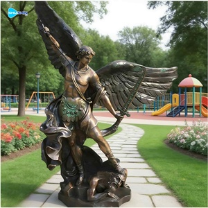 Life Size Handmade Saint <strong>Michael</strong> Statue Brass Figure Custom Outdoor Decorative Sculpture - Product Image 2