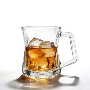 Expédition immédiate, tasse en verre sans plomb de 250 ml, pour la maison, le bar, le restaurant, grande capacité, eau, lait, jus, bière, tasse en verre moderne avec poignée - Product Image 1