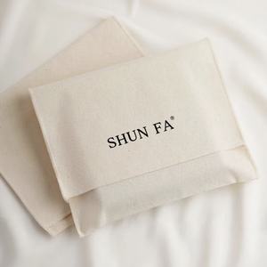 大人気！シルク印刷 エコフレンドリー カスタムロゴ入り 天然コットン製ギフト巾着袋 (ポーチ包装用) - Product Image 2