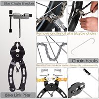 Kit de Herramientas para Bicicleta de Acero Inoxidable, 8 Herramientas Profesionales para Reparación de Bicicletas de Montaña, Extractor de Cassette 3 en 1, Llave para Desmontar Bielas