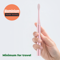 Nouvelle brosse à dents électrique pour adultes 2026, petite taille, mini, avec manche métallique et boîtier en aluminium anodisé, idéale pour les voyages, vente en gros ou OEM/ODM
