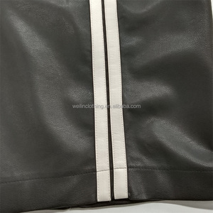 <span class=keywords><strong>Pantaloncini</strong></span> da ginnastica in pelle nera con coulisse personalizzati per uomo - Product Image 4