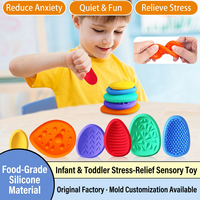 Jouet sensoriel en silicone Shanli : Pierres texturées, ensemble de bijoux tactiles à mâcher pour soulager l'anxiété et améliorer la concentration des enfants de 0 à 14 ans