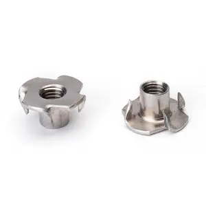 Taily Factory Manufacturers Wholesale DIN1624 4-Pronged Insert T Nut Stainless Steel Four Claw Tee Nut for Furniture Chairs