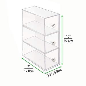 China Yageli Factory Wholesale Transparent Acrylic Desk Organizer Storage <b>Box</b> Drawers Custom Logo Silk-Screen Printing Custom - Product Image 4