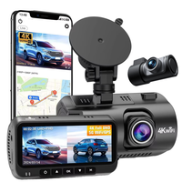 Cámara para Auto 2026 con Visión Nocturna 4k, 2 Lentes, GPS, Wifi, 33 Canales, Cámara de Reversa HD, DVR