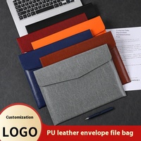 Sac de classement en cuir PU A4 personnalisé boucle magnétique Portable portefeuille enveloppe dossier école conférence Document organisateur imprimable